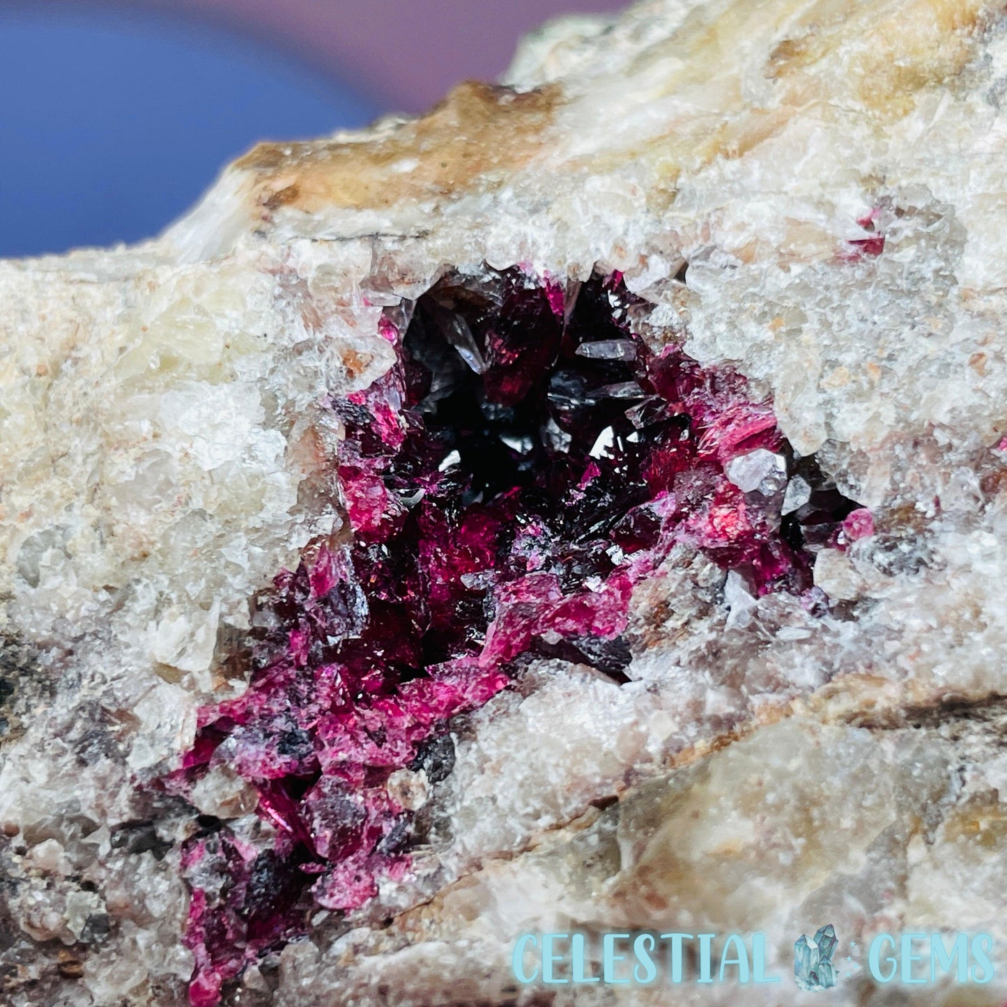 EXTREMELY RARE Bou Azzer Roselite + Calcite on Matrix Large Specimen (Multiple Pockets)