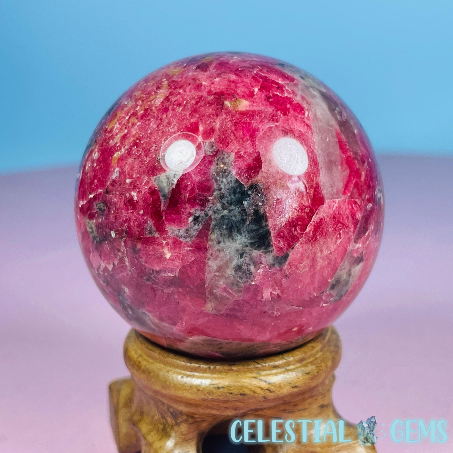 High Grade Rhodonite + Quartz Medium Sphere