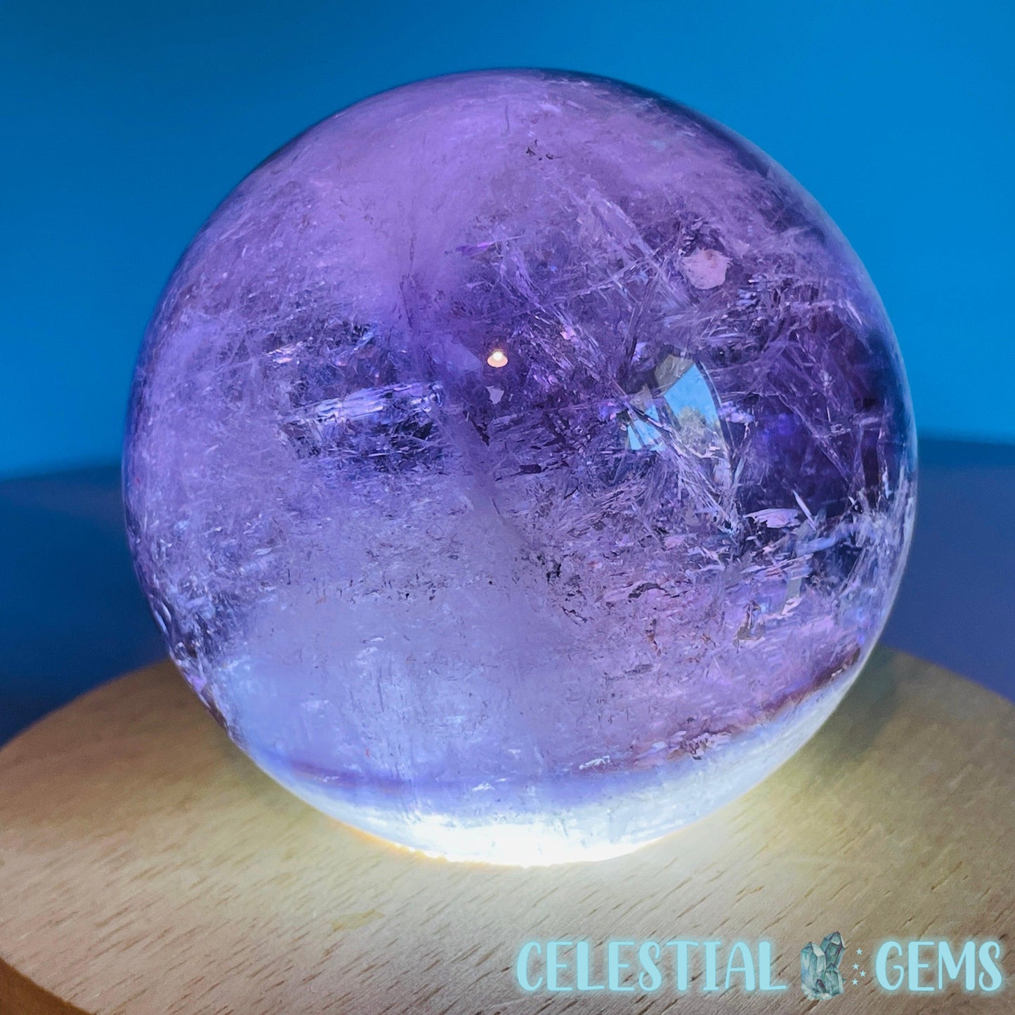 High Grade 'Trapiche' Phantom Amethyst Large Sphere (Video)