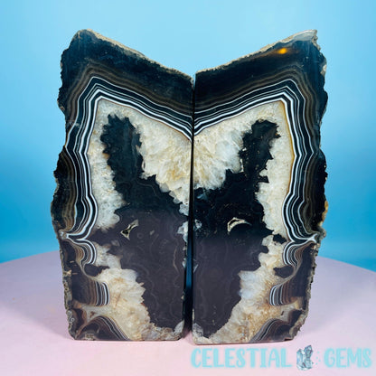 Black Agate Extra Large Pair of Bookends