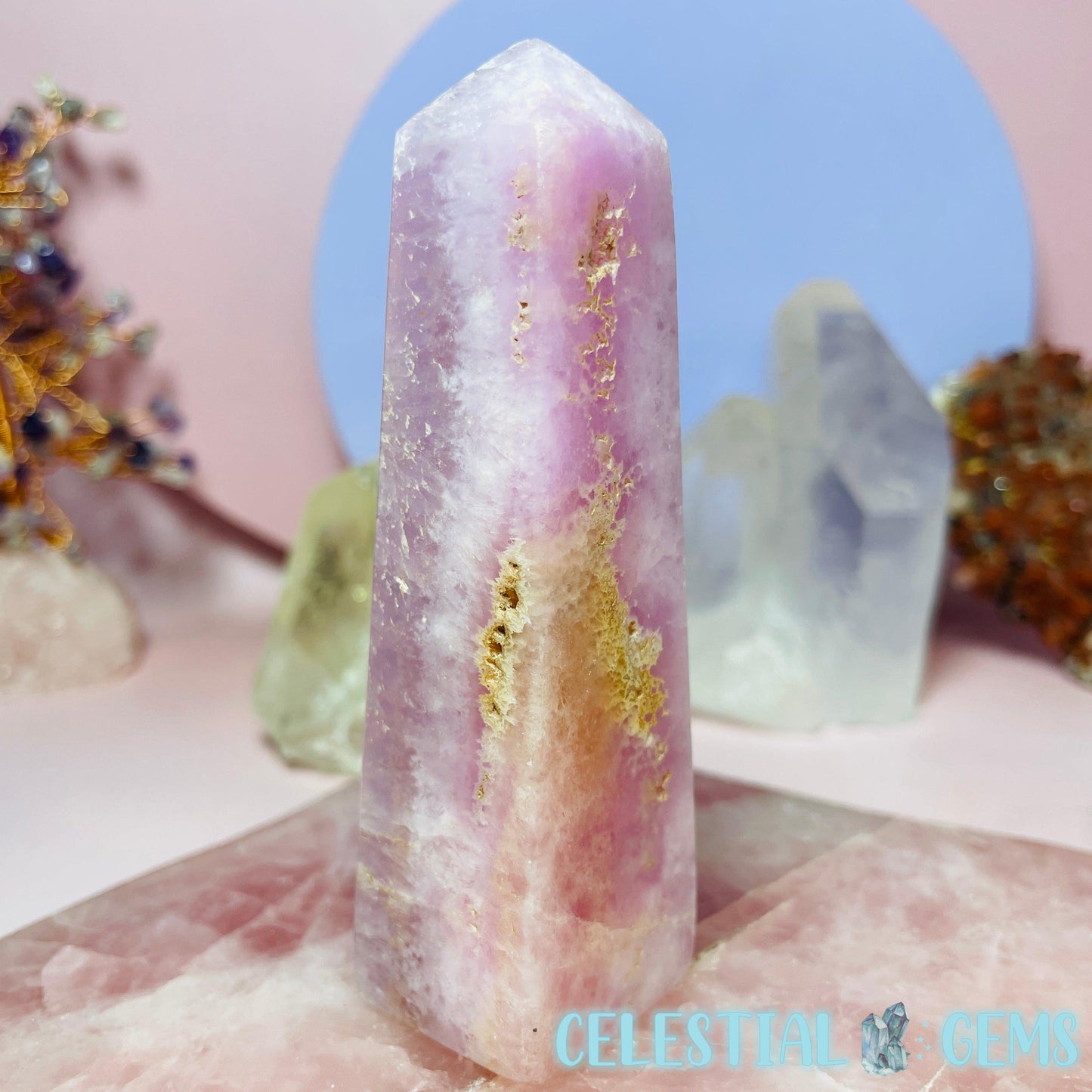 Pink Aragonite Small-Medium Obelisk Tower