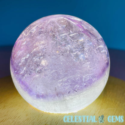 High Grade 'Trapiche' Phantom Amethyst Medium Sphere (Video)