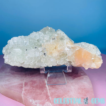 A Grade Diamond Apophyllite + Peach Stilbite Medium Cluster