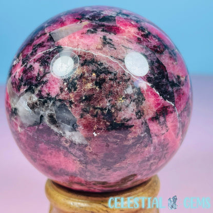 High Grade Rhodonite + Quartz Medium Sphere