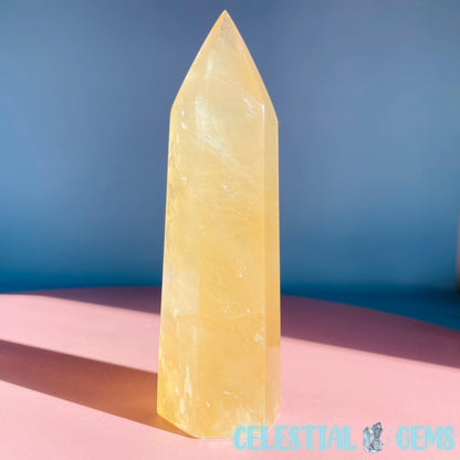 Optical Honey Calcite Medium Tower (Video)