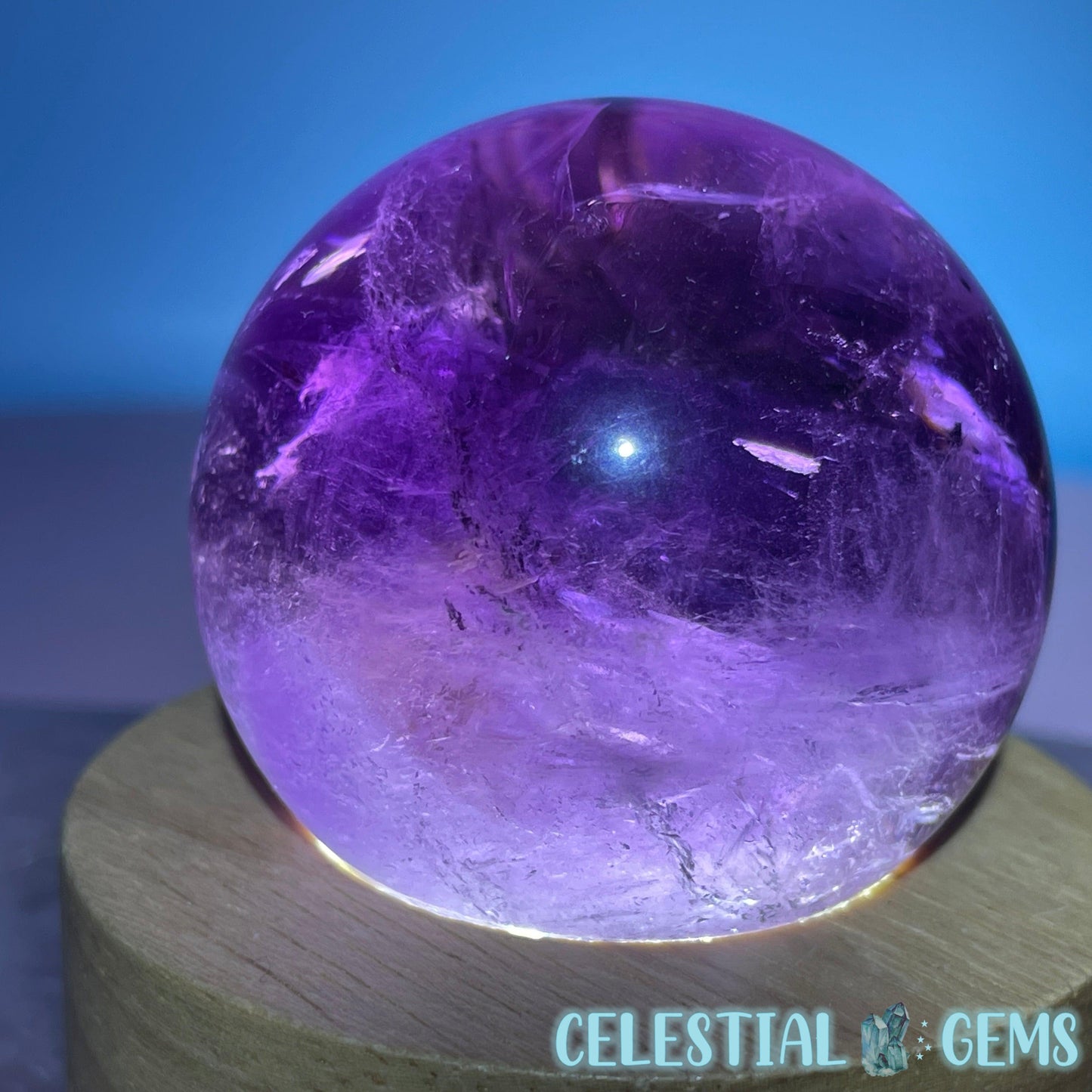 A Grade Bolivian Phantom Ametrine Medium Sphere (Video)