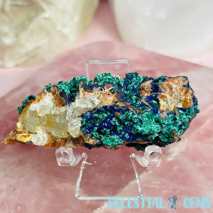 Druzy Azurite + Dolomite + Velvet Malachite Small Specimen G