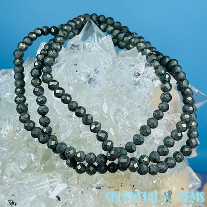 Pyrite Faceted 4mm Bracelet