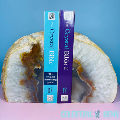 Natural Agate Large Pair of Bookends