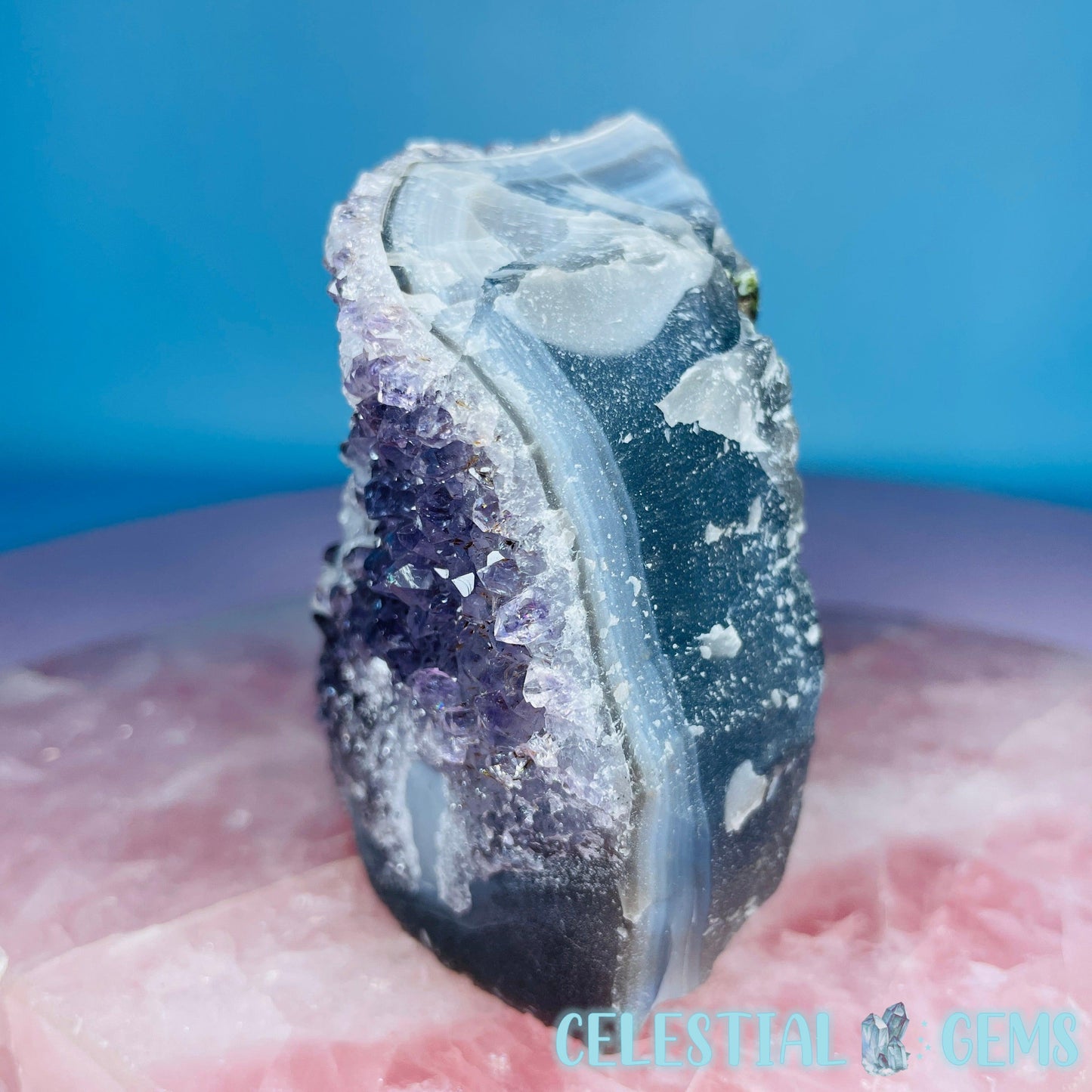 Amethyst, Microcline + Agate Medium Cluster Freeform