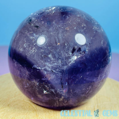 High Grade 'Trapiche' Phantom Amethyst Medium Sphere (Video)