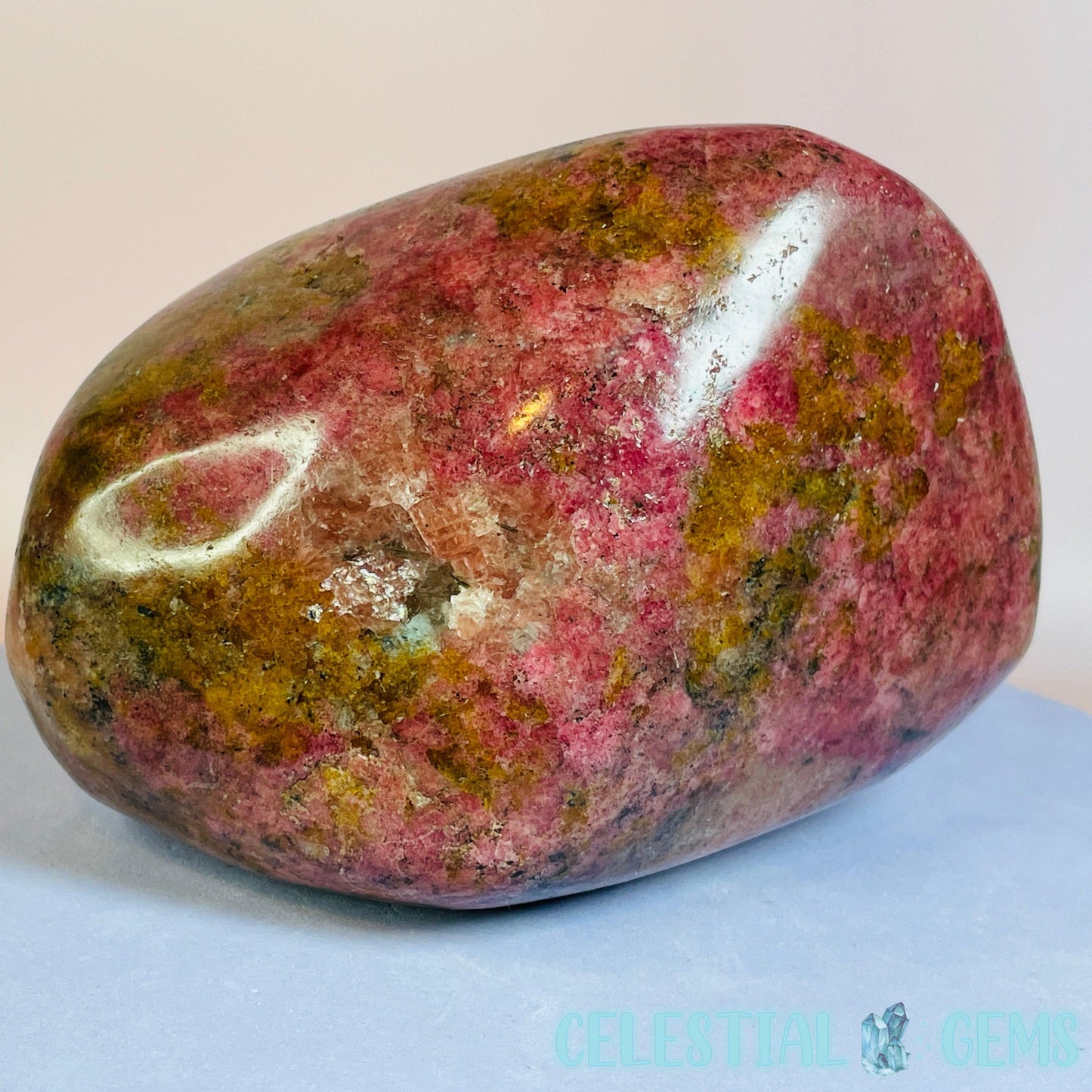 Rare High Grade Gem Rhodonite Medium Freeform (Indicolite + Spessartine Garnet Inclusions!)