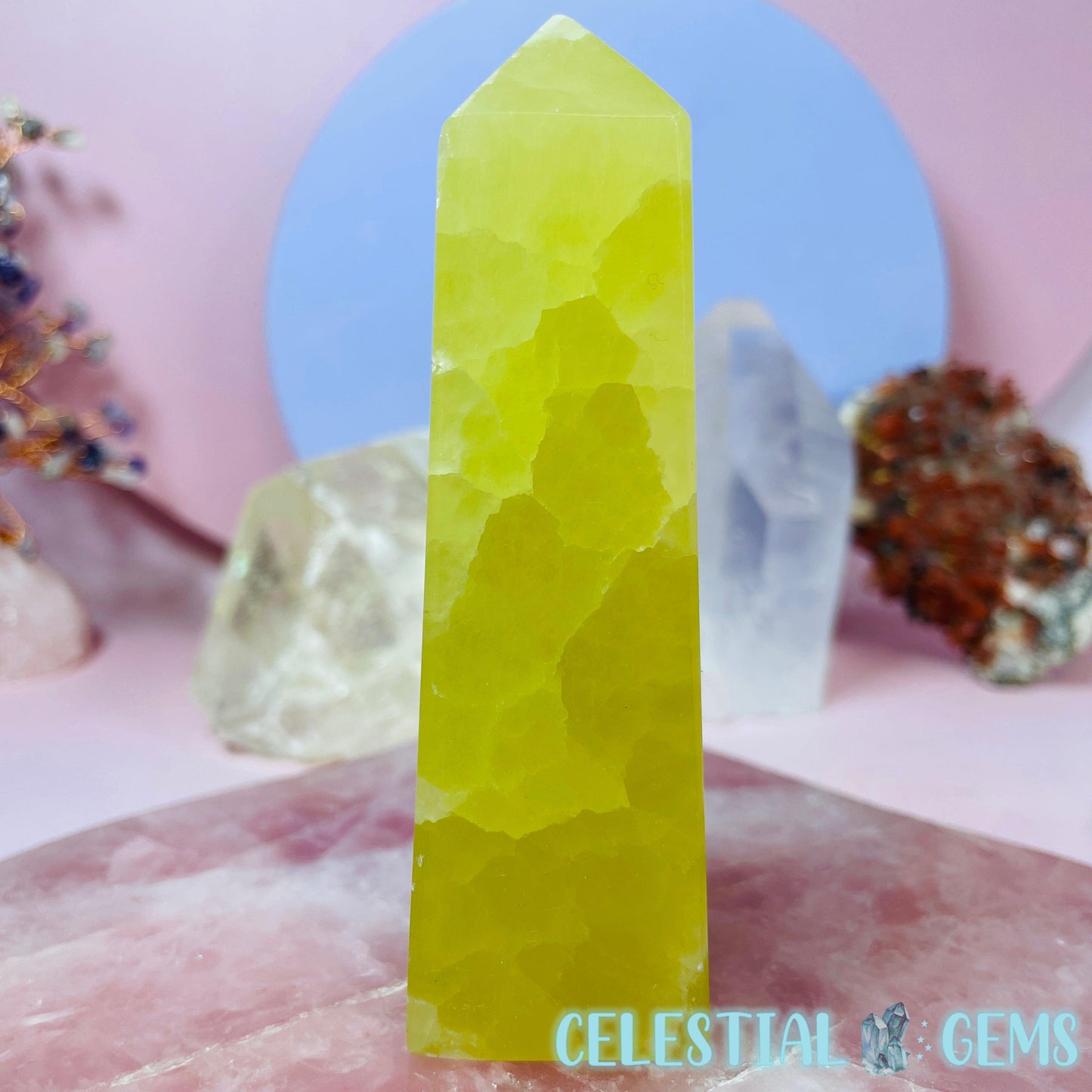 Lemon Calcite Medium Obelisk Tower