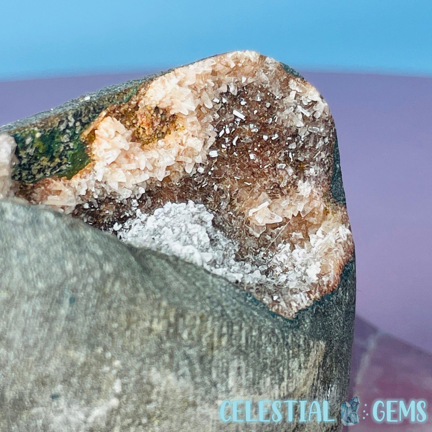 Mixed Zeolite Druzy Geode Small Standing Freeform