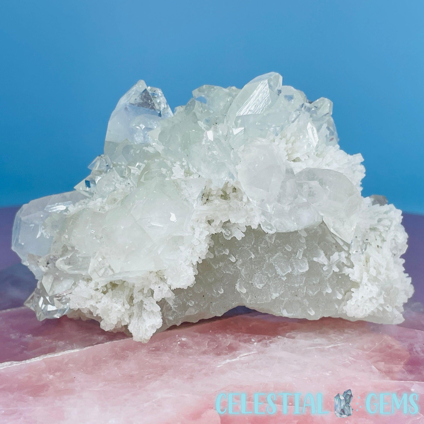 A Grade Diamond Apophyllite + White Chalcedony Medium Cluster