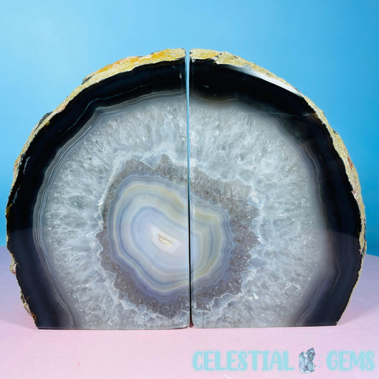 Natural Agate Large Pair of Bookends