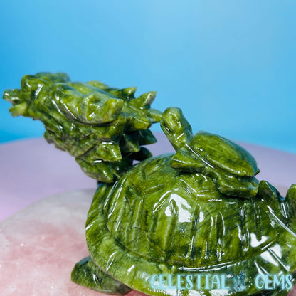 Green Jade 'Pixiu' Dragon Turtle Medium Carving