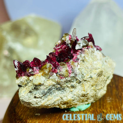 EXTREMELY RARE Bou Azzer Roselite + Calcite on Matrix Small Specimen Q