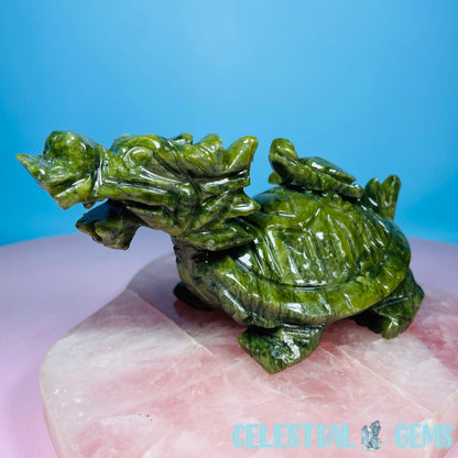 Green Jade 'Pixiu' Dragon Turtle Medium Carving