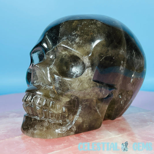 Smoky Quartz Skull Large Carving