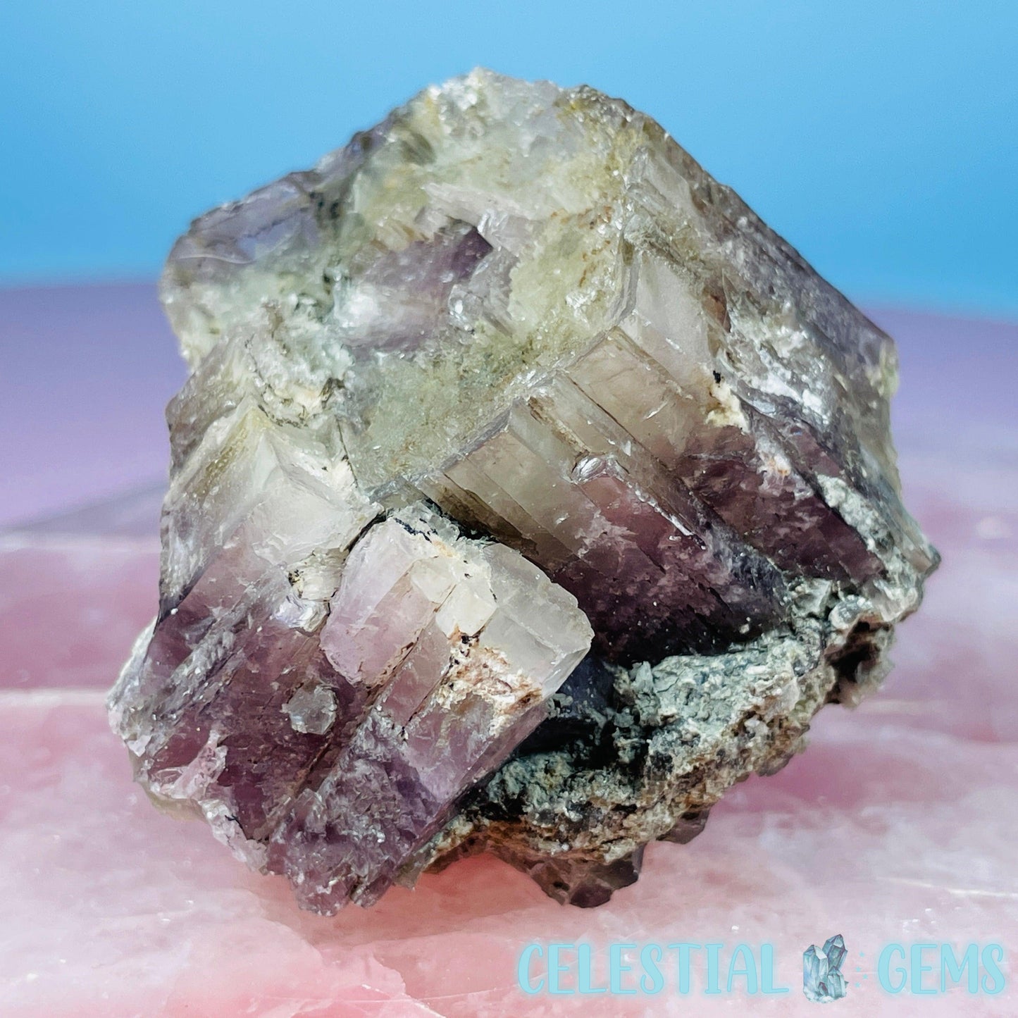 Purple Spanish Aragonite Twinned Crystal Specimen