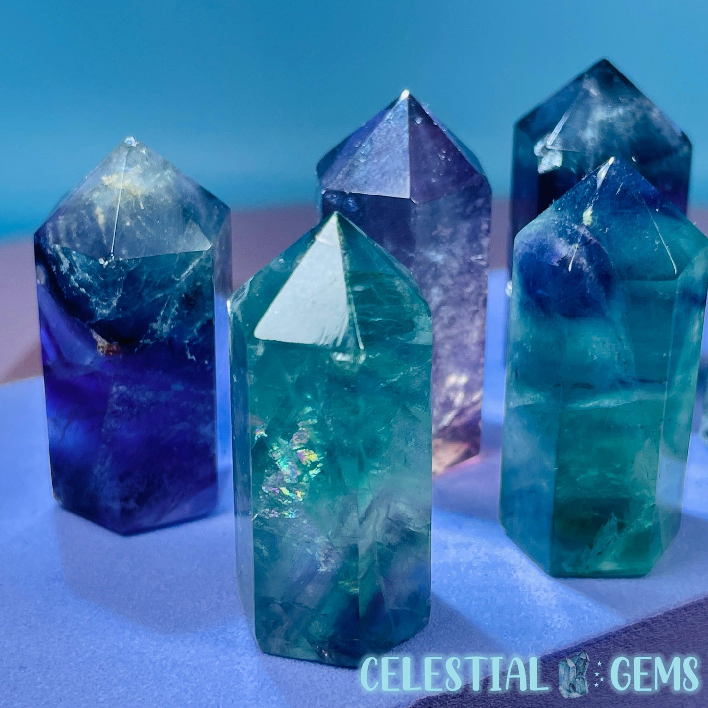 Rainbow Fluorite Point