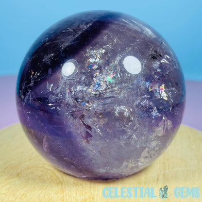 High Grade 'Trapiche' Phantom Amethyst Medium Sphere (Video)