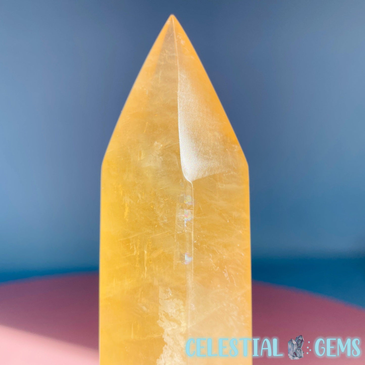 Optical Honey Calcite Medium Tower (Video)