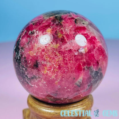 High Grade Rhodonite + Quartz Medium Sphere