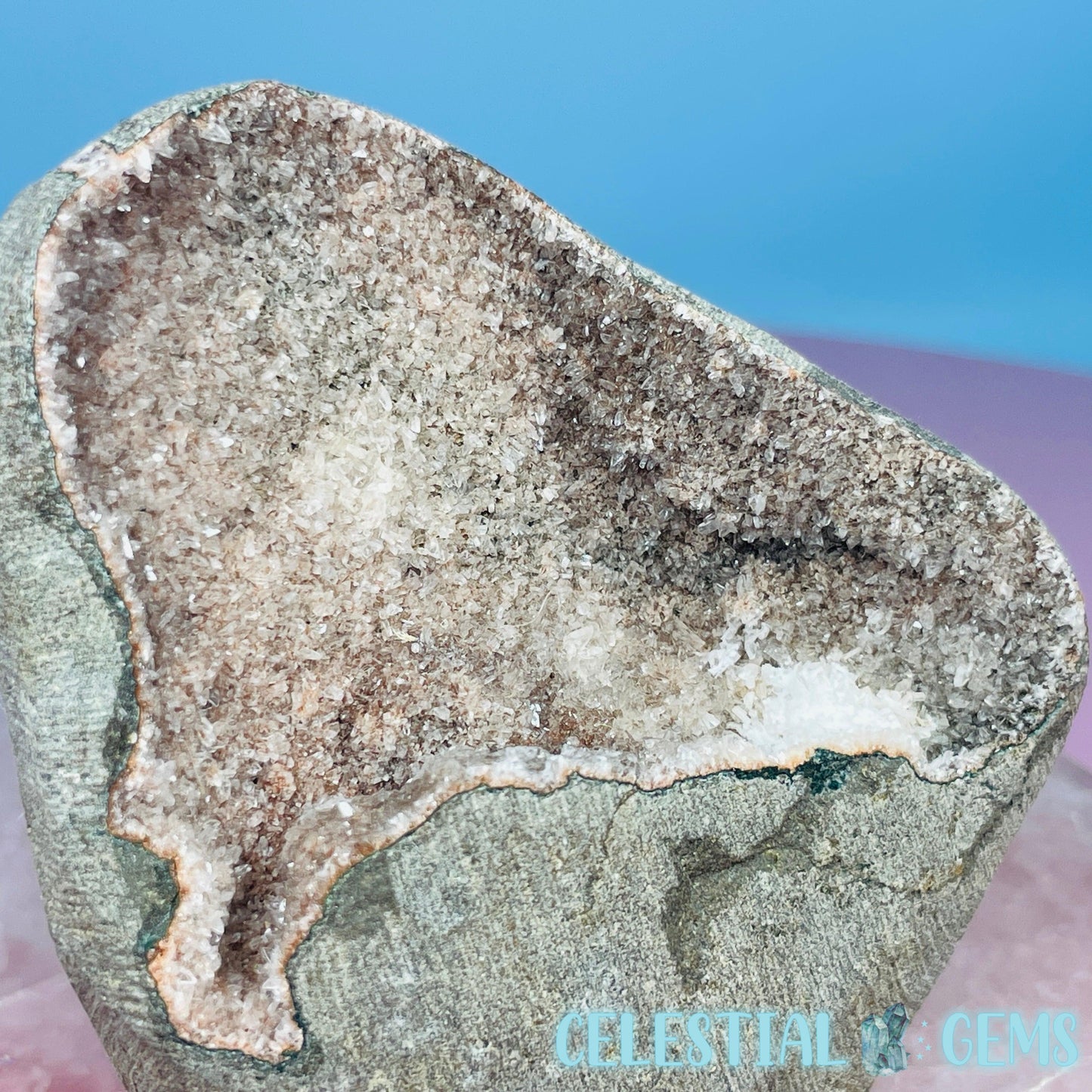 Mixed Zeolite Druzy Geode Medium Standing Freeform