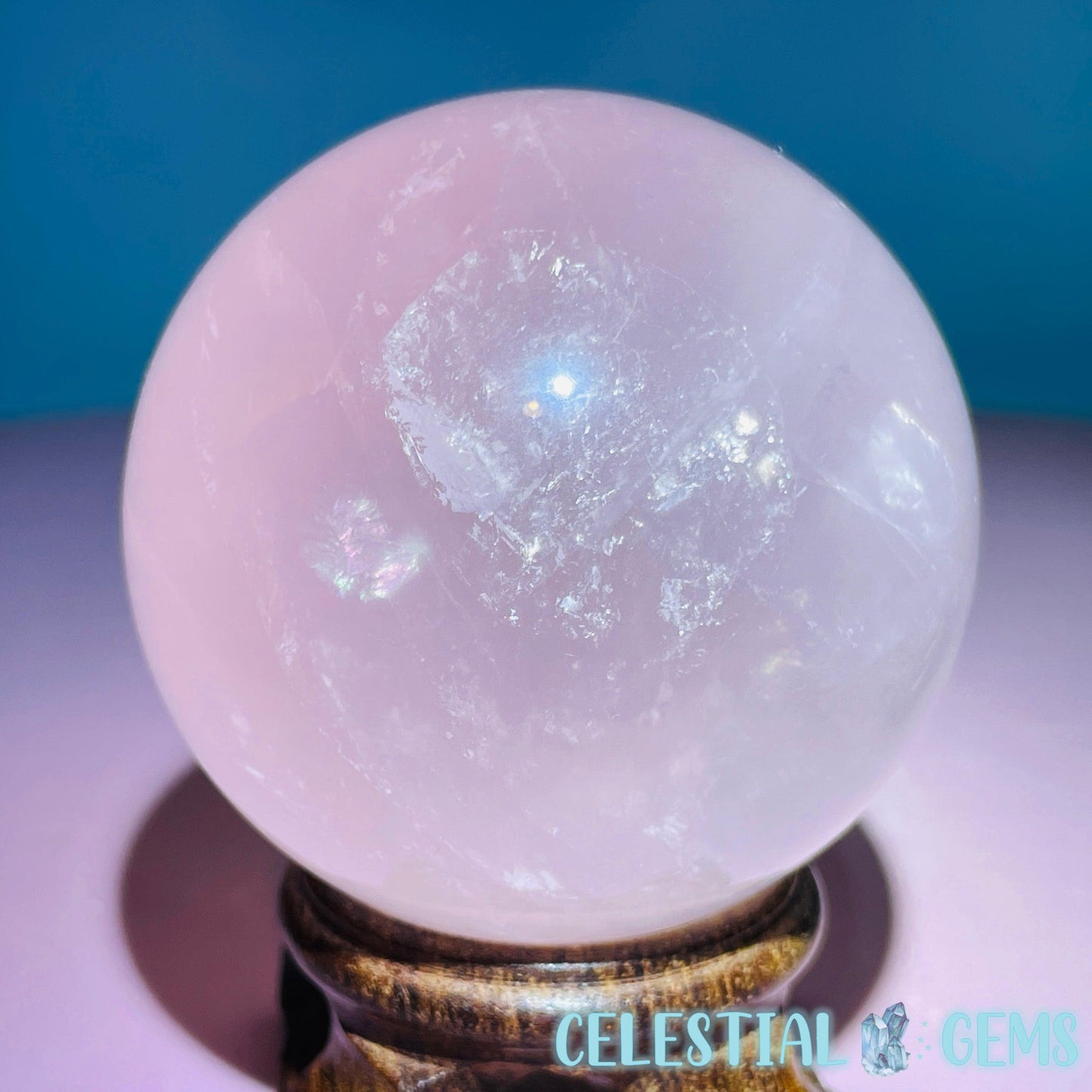 Rose Quartz Medium Sphere (Star Flash in Video!)