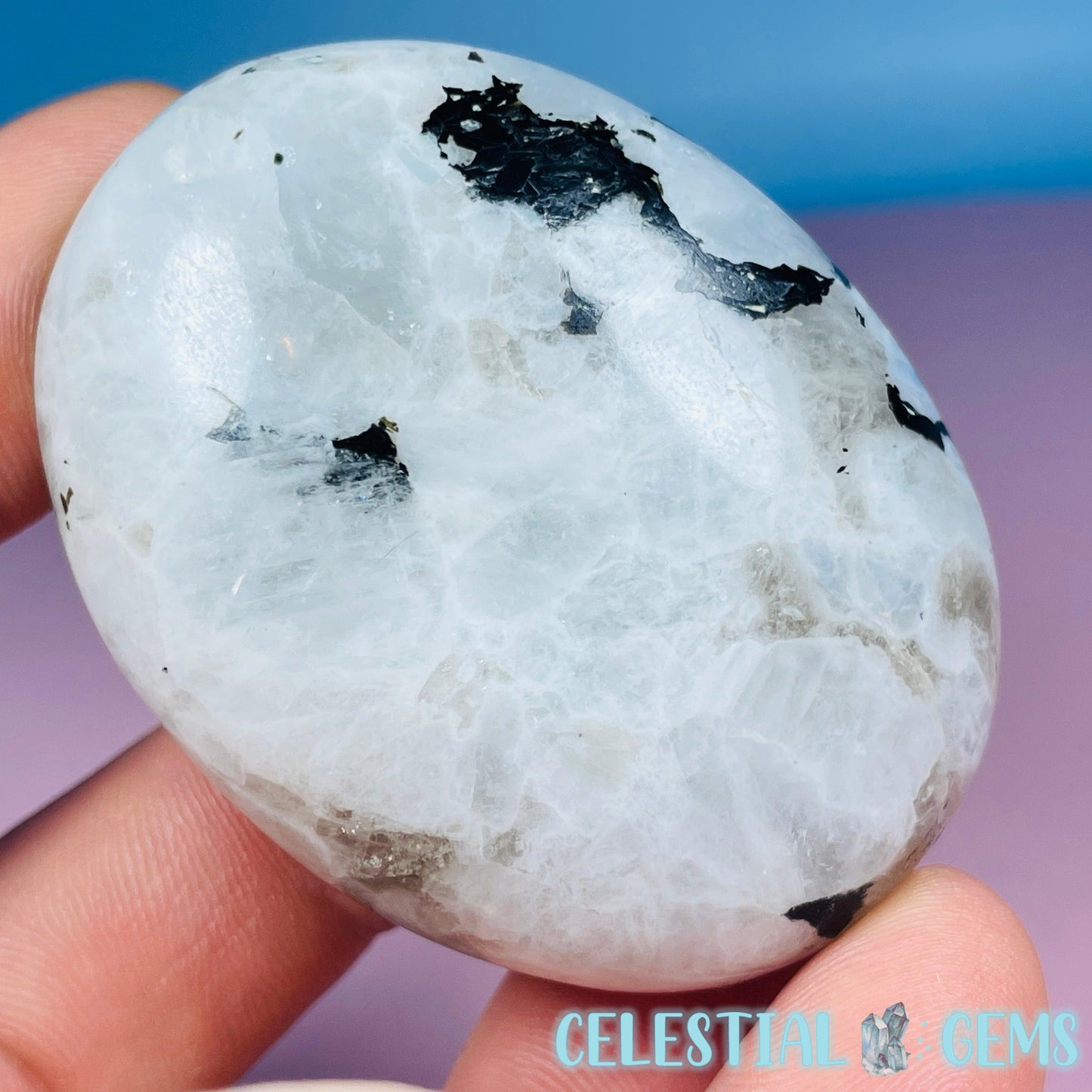 Rainbow Moonstone Palmstone (Video)