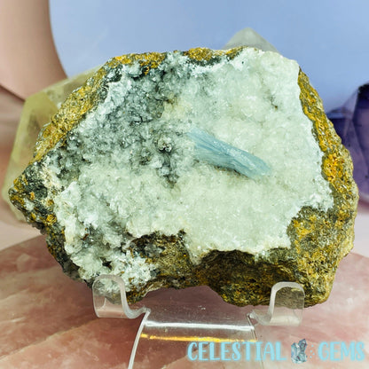 EXTREMELY RARE Blue Barite + Calcite Medium Cluster Specimen F