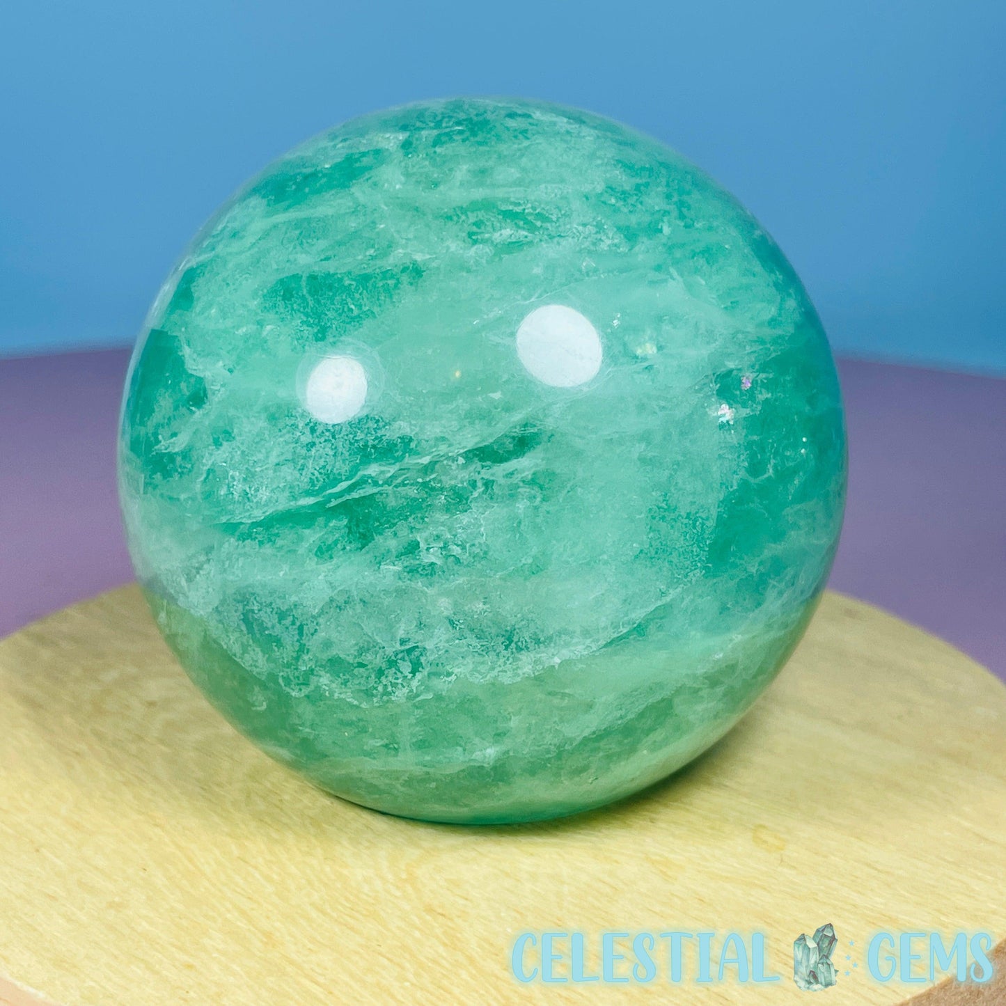 Green Fluorite Medium Sphere (UV Reactive)