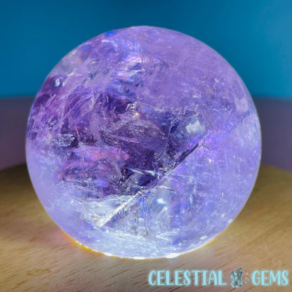 High Grade 'Trapiche' Phantom Amethyst Medium Sphere (Video)