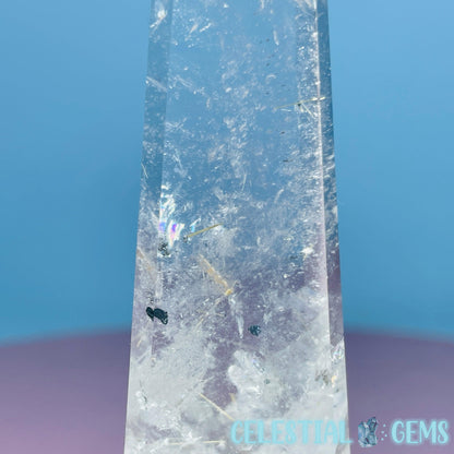 Rutilated Clear Quartz Small Obelisk Tower