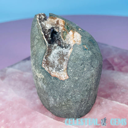 Mixed Zeolite Druzy Geode Small Standing Freeform