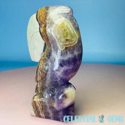 Amethyst + Mexican Crazy Lace Agate Toucan Bird Medium Carving