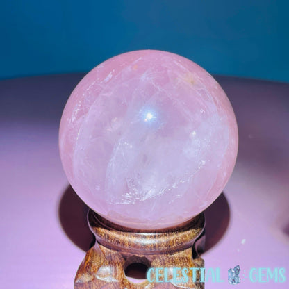 Rose Quartz Medium Sphere (Star Flash in Video!)