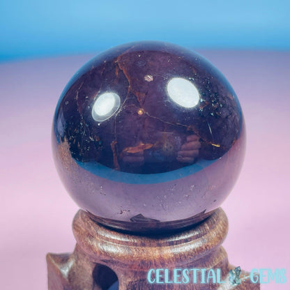 Asteriated Almandine 'Star Flash' Garnet Medium Sphere (Video)