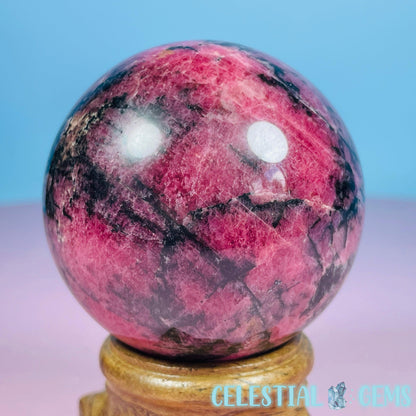 High Grade Rhodonite + Quartz Medium Sphere