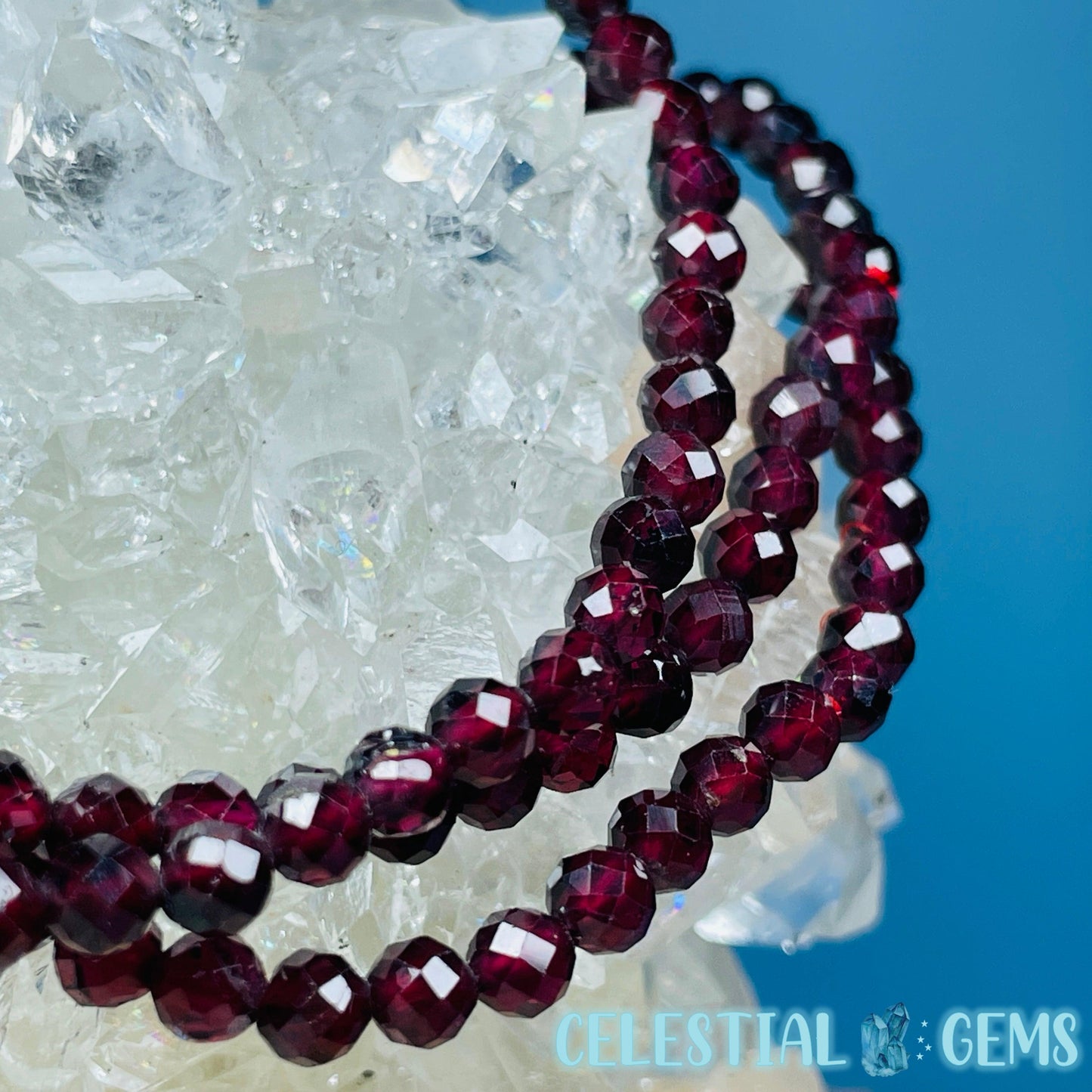 Garnet Faceted 4mm Bracelet