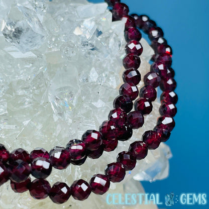 Garnet Faceted 4mm Bracelet