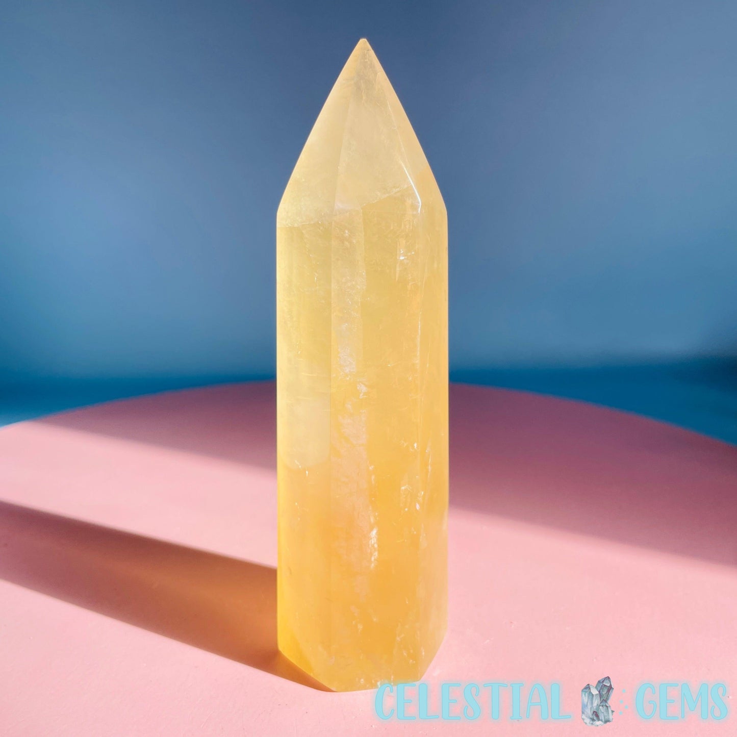 Optical Honey Calcite Medium Tower (Video)