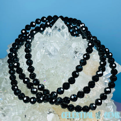 Obsidian Faceted 4mm Bracelet