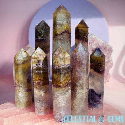 Phantom Purple + Yellow Fluorite Small Tower