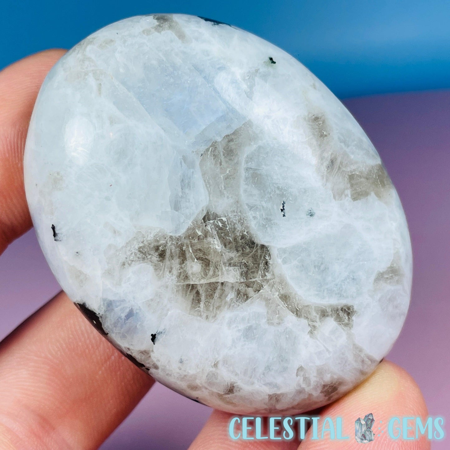 Rainbow Moonstone Palmstone (Video)