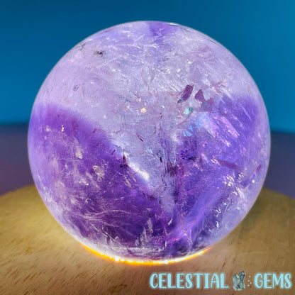 High Grade 'Trapiche' Phantom Amethyst Medium Sphere (Video)