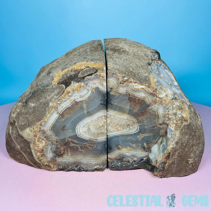 Black Agate Large Pair of Bookends