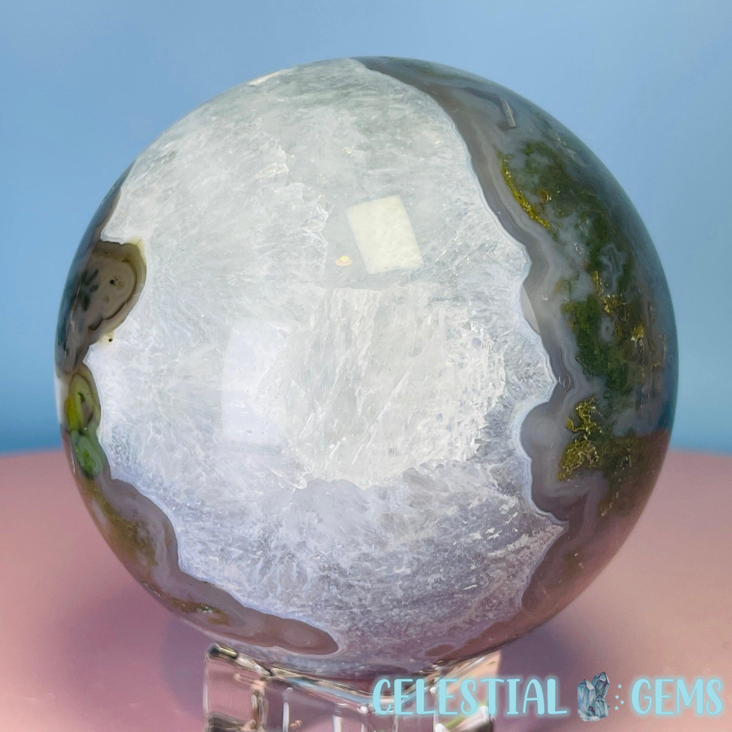 Moss Agate Large Sphere